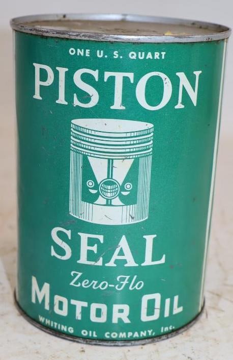Whiting Oil Piston Seal 1 Quart Metal Oil Can (1 of 2)