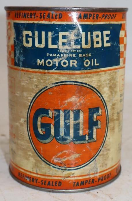 Gulf Lube Metal 1 Quart Oil Can (1 of 3)