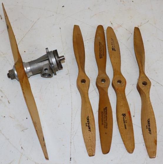 Group of 5 T.F. Wooden Airplane Propellers: 8" x .75" each