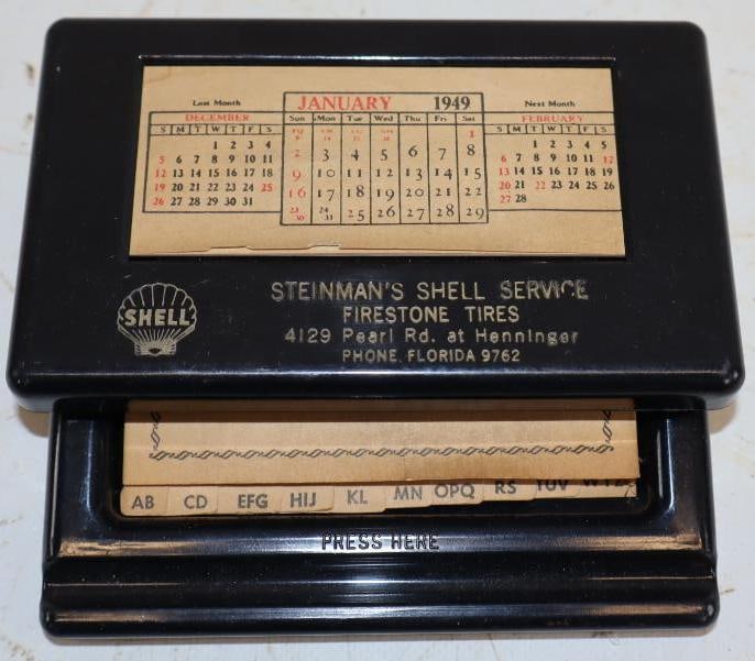 1949 Shell Oil Desk Calendar & Phone Index (1 of 3)