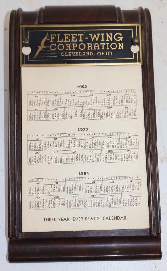 1954 Fleetwing Corporation Advertising Desk Calendar (1 of 3)