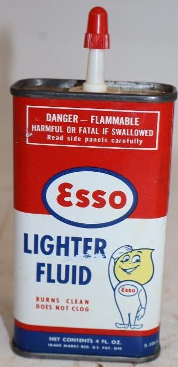 Esso Lighter Fluid Can With Happy Mascot: 4oz
