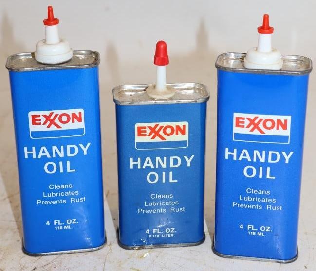 Group Of 3 Exxon Handy Oiler Cans (1 of 2)