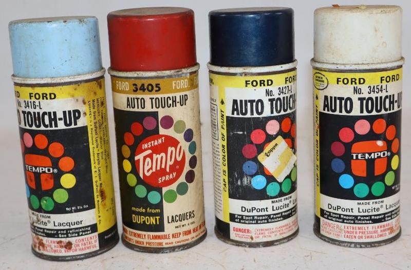Group of 4 Ford Tempo Touch Up Spray Paint Cans: 5.25 oz each