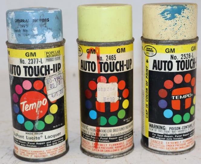 Group of 3 GM Tempo Touch Up Spray Paint Cans: 5.25 oz each