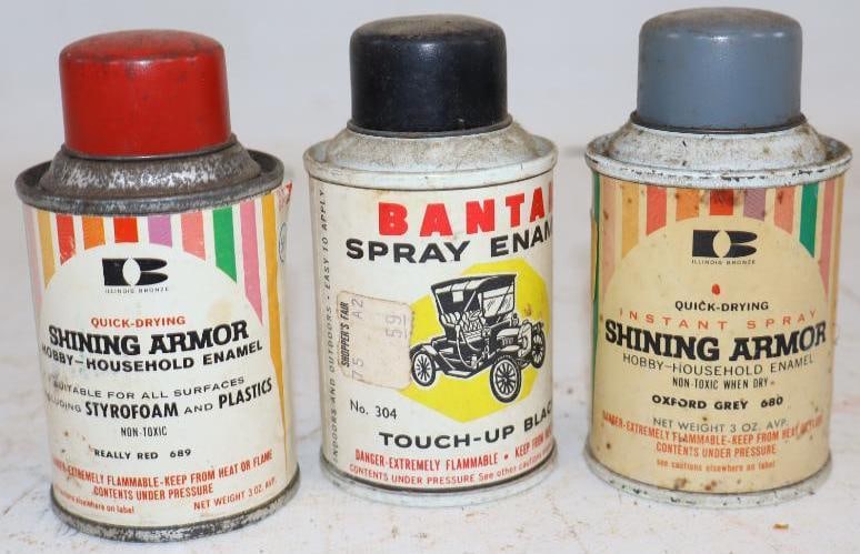 Group of 3 Shining Armor Styrofoam Hobby Spray Paint Cans: 3 oz each