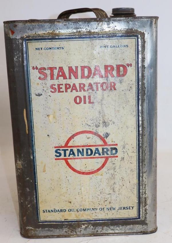 Standard Oil Of New Jersey Square 5 Gallon Separator Oil Can: 9.5" x 9.5" x 15"