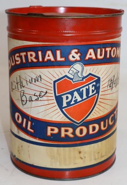 Pate Lithium Base Industrial And Automotive 5Lb Grease Can: 5.25" x 5.25" x 7.75", full with paper label