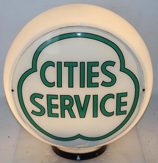 Reproduction Cities Service Gas Pump Lenses Mounted on 15" Glass Body (1 of 16)