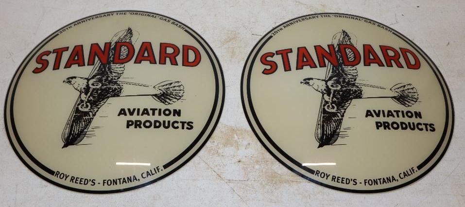 Pair of Standard Aviation Products 20th Anniversary Original Gas Bash 15in Reproduction Gas Pump: 15x15 Each