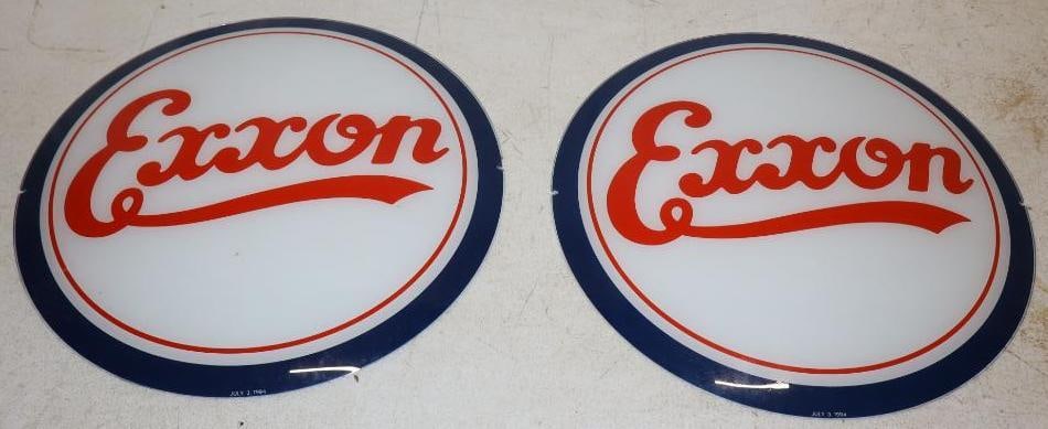 Pair of Exxon Reproduction 13.5in Gas Pump Globe Lense (1 of 4)