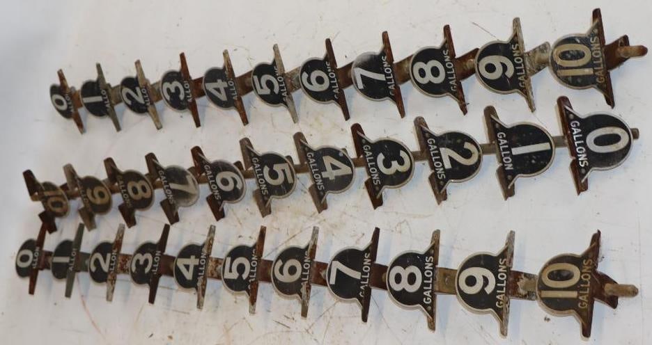 Group of 3 - 10 Gallon Visible Gas Pump Measurement Inserts (1 of 5)