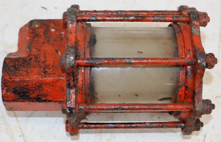 National Clockface Visigauge Gas Pump Etched Sight Glass (1 of 3)