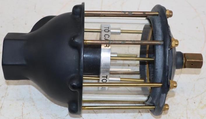 Bowser 300 Pumpkin Head Clockface Visigauge Gas Pump Sight Glass: 5.5" x 5.5" x 9.5"