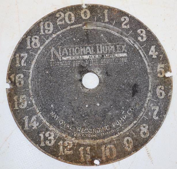 National Duplex Clock Face Gas Pump 20 Gallon Dial Face (1 of 2)