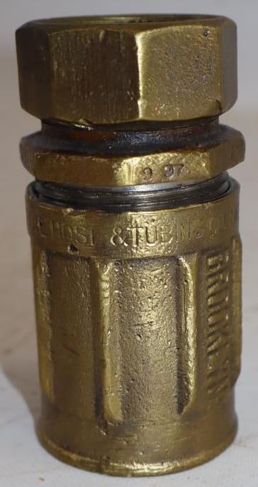 Brass Coupling For White Cloth Gas Pump Hose (1 of 6)