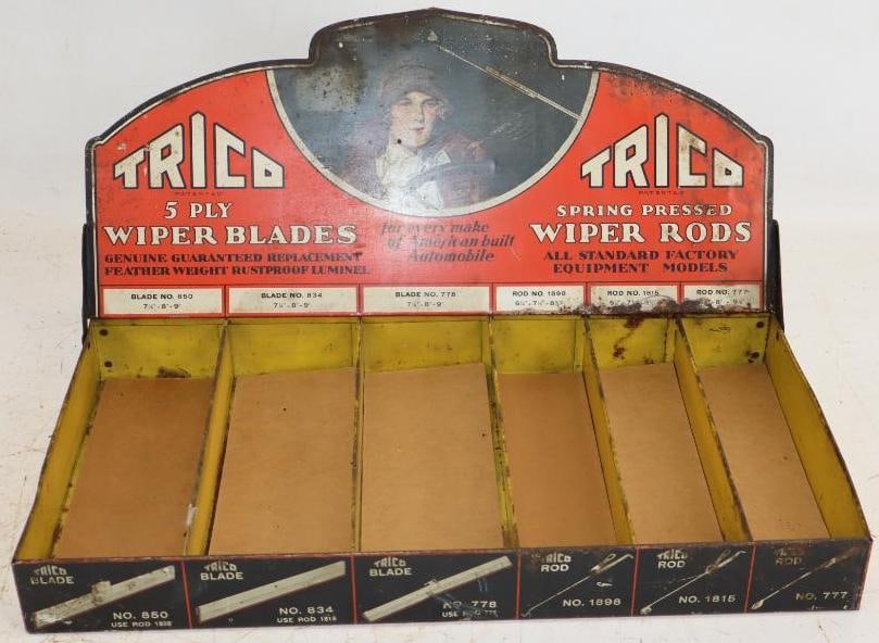 1920's Trico 5 Ply Wiper Blade Graphic Tin Litho Countertop Display (1 of 4)
