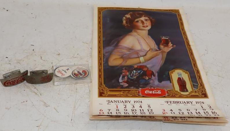 Group of 11 Coke & Pepsi Calendar Bottle Openers & Caps (1 of 5)