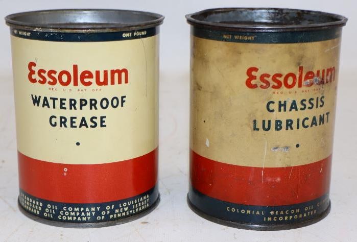 Group Of 2 Essoleum 1Lb Grease Cans (1 of 2)