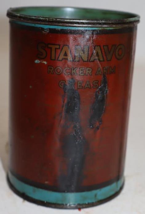 Stanavo Rocker Arm No. 2 1Lb Grease Can: 16oz, has some contents and paper label