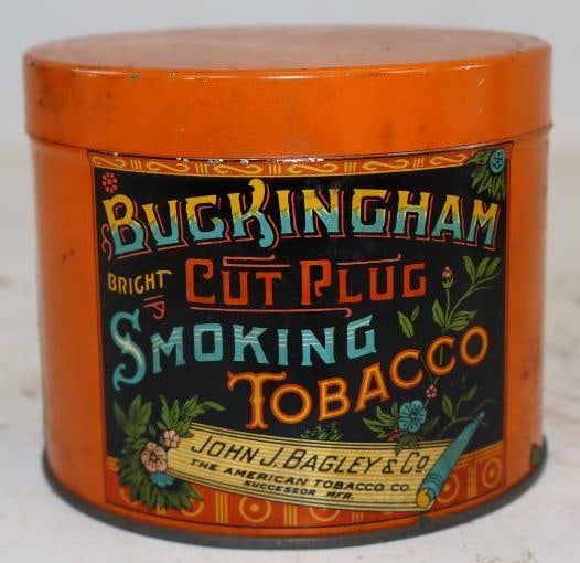 Buckingham Cut Plug Smoking Tobacco Tin Litho Advertising Can (1 of 2)