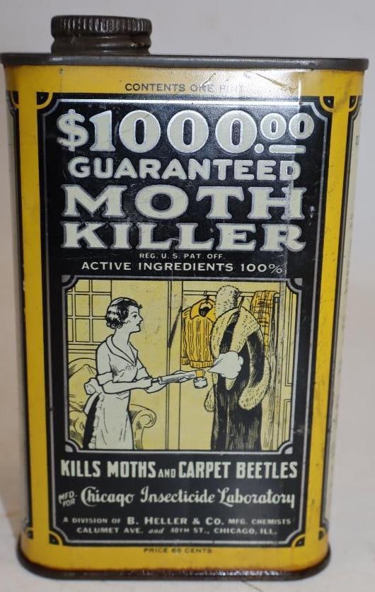 Chicago Insecticide Laboratory Moth & Carpet Beatle Killer 1 Pint Graphic Advertising Can (1 of 2)