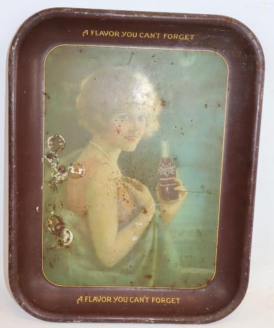 NuGrape A Flavor You Can't Forget Advertising Tray: 10.5" x 13.25" x 1" is marked American Artworks company