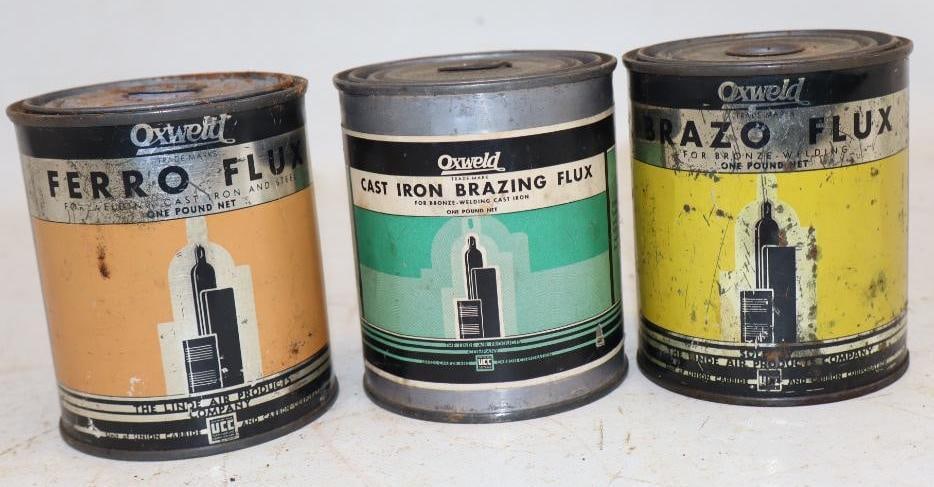 Group of 3 Brazo Flux Tin Litho Advertising Cans (1 of 2)