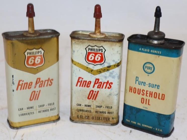 Group of 3 Pure & Phillips66 Handy Oil Cans (1 of 2)