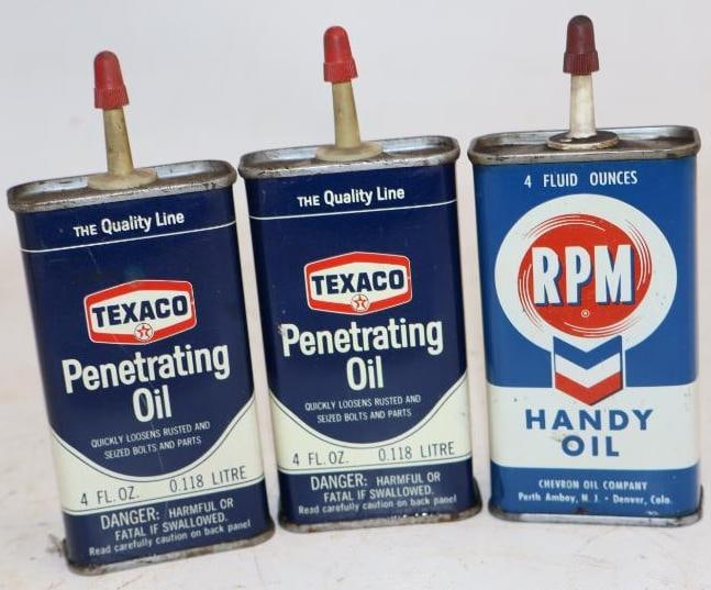 Group of 3 Texaco & RPM Handy Oil Cans (1 of 2)