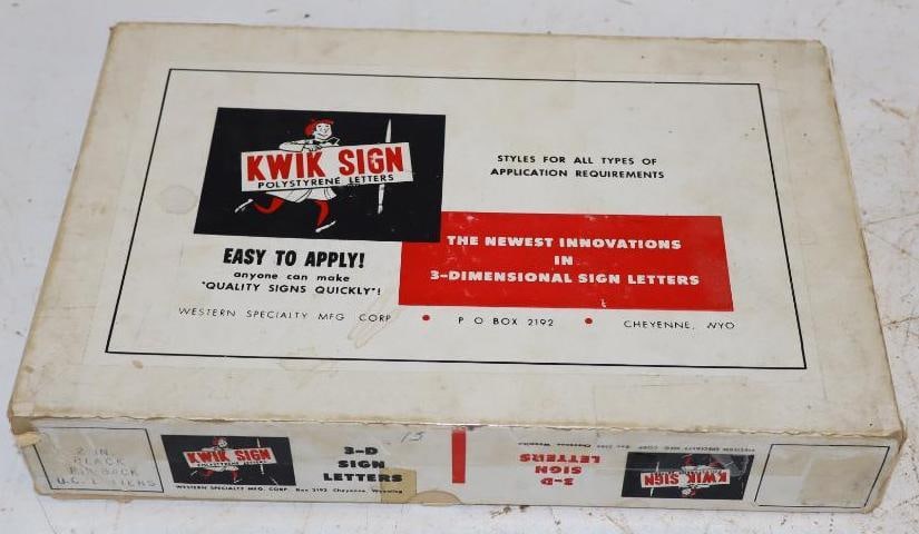 Kwik Sign 3 Dimensional 2 Inch Letters in Original Box: box measures 12" x 8" x 2" contains 200 letters