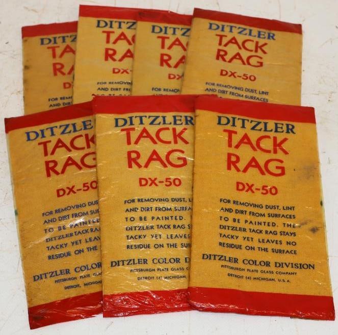Group of 7 Ditzler Tack Rags in Original Packaging: 8.5" x 5" each