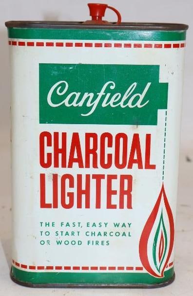 Canfield Charcoal Lighter Metal Quart Oil Can (1 of 2)
