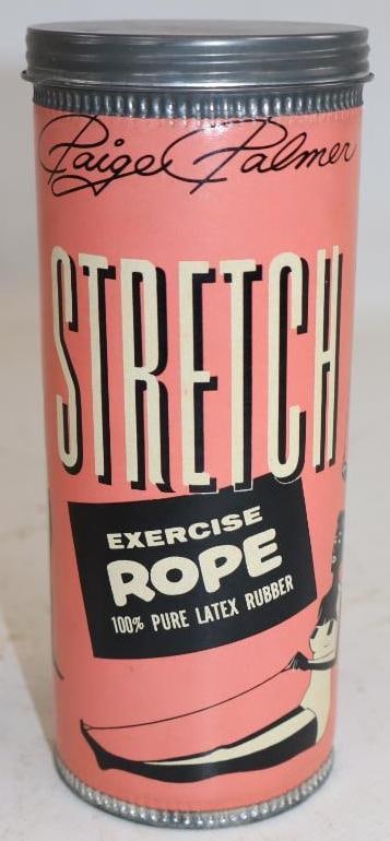 Paige Palmer Stretch Exercise Rope in Original Advertising Canister: 2.75" x 2.75" x 6.5"