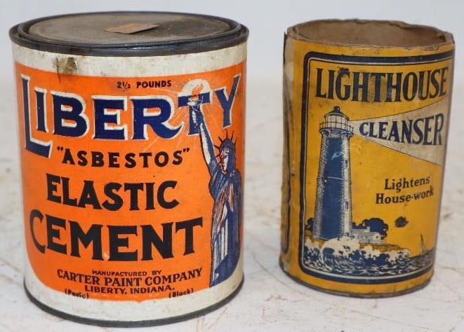 Group of 2 Liberty & Lighthouse Graphic Household Advertising Containers (1 of 2)