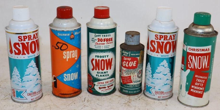 Group of 6 Holiday Decoration Spray Snow Cans (1 of 4)