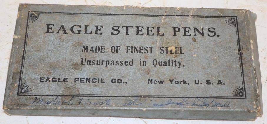Eagle Steel Pens Assorted Stubs Cardboard Advertising Display Box (1 of 4)