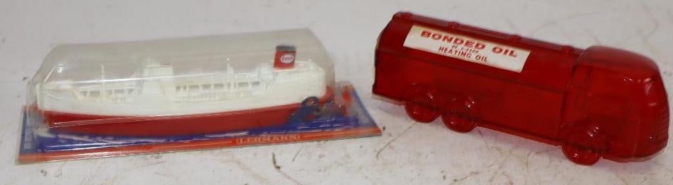 Group of 2 Esso Tanker Truck Shaped Toy Coin Banks And Windup Toy Ships (1 of 4)