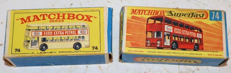 Group of 2 Lesney Double Decker Match Box Esso Busses in Original Boxes (1 of 4)
