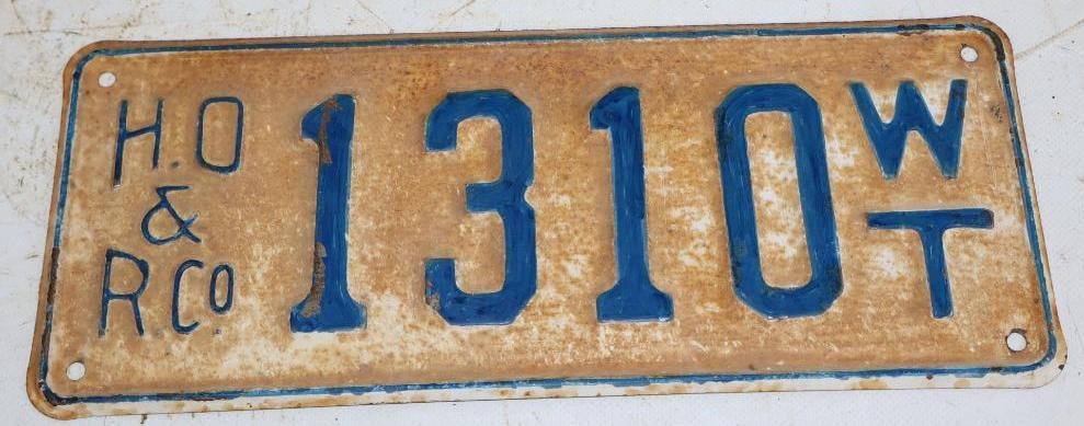 Humble Oil & Refining Co Embossed Metal 4 Digit License Plate (1 of 2)