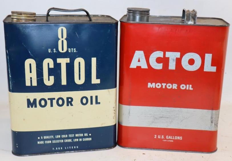Group of 2 Different Humble Oil Actol 2 Gal Oil Cans (1 of 3)