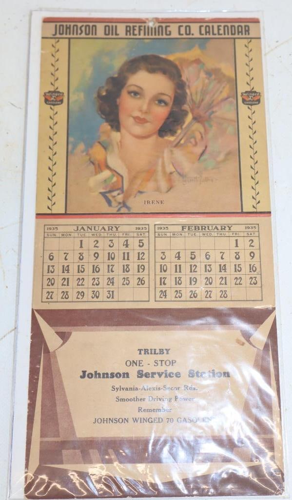 1935 Johnson Winged 70 Gasoline Advertising Calendar (1 of 4)