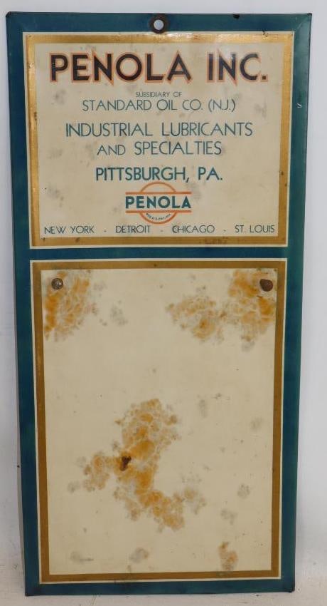 Penola Standard Oil of NJ Celluloid Calendar Sign: 9.25" x 19.25"