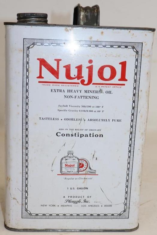 Plough Nujol Mineral 1 Gal Oil Can: 4x6.5x10