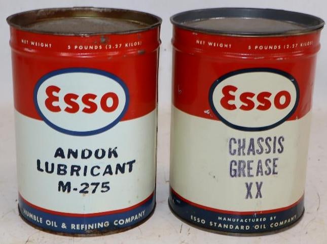 Group of 2 Different Esso 5 Lb Grease Cans (1 of 2)