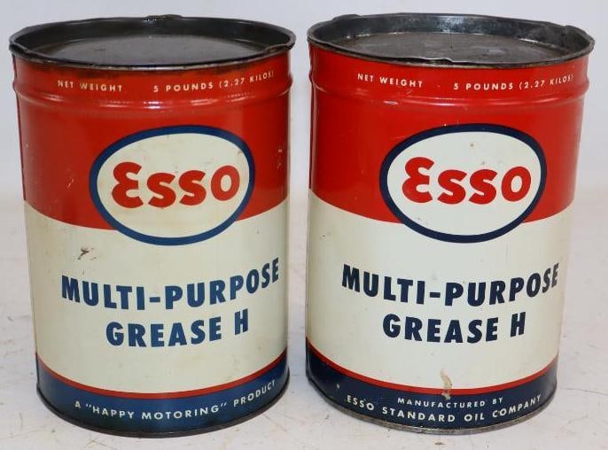 Group of 2 Different Esso Multi-Purpose 5 Lb Grease Cans (1 of 2)