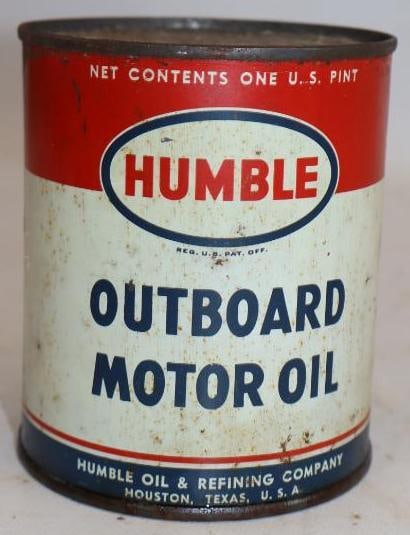 Humble Outboard Round Pint Oil Can (1 of 2)