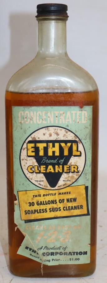 Concentrated Ethyl Cleaner Glass Bottle with Paper Label: 24 Oz, Empty
