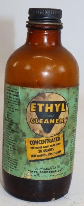 Concentrated Ethyl Cleaner Glass Bottle with Paper Label: 8 Oz, Empty