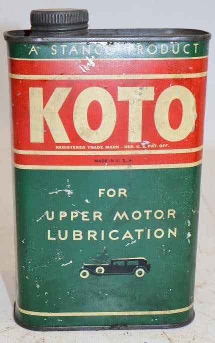 Stanco Koto 1 Pint Oil Can with Car Graphics: 16 Oz, Empty